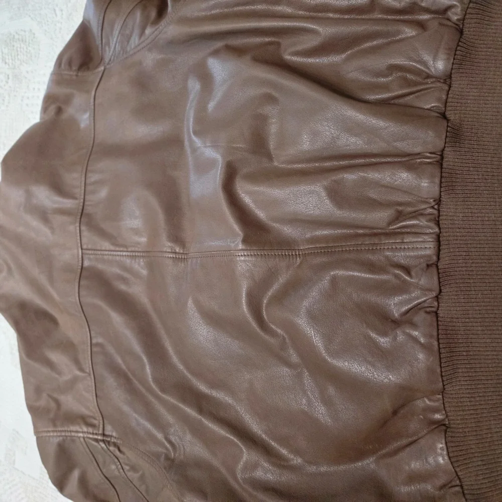 Vintage Reed Mens Leather Aviator Flight A2 Bomber Jacket Size L World Map Lined